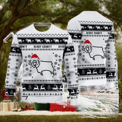 Derby County Exclusive Efl Logo Team Ugly Christmas Sweater For Fans Gift Unisex Sweatshirt