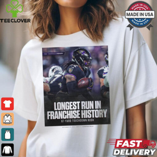 Derrick Henry Baltimore Ravens Longest Run In Franchise History 87 Yard Touchdown Rush Poster t shirt