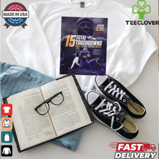 Derrick Henry Baltimore Ravens NFL 15 Total Touchdowns Single Season Franchise Record Signature Poster t shirt