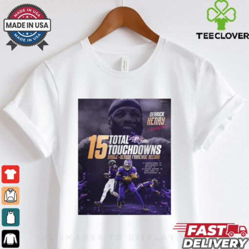 Derrick Henry Baltimore Ravens NFL 15 Total Touchdowns Single Season Franchise Record Signature Poster t shirt