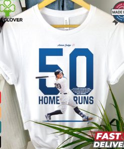 Design Aaron Judge 50 home runs 1 of 5 players to hit 50+ hr 3+ times MLB history shirt