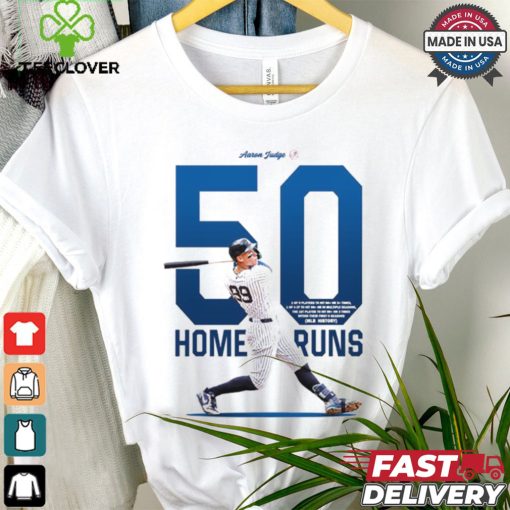 Design Aaron Judge 50 home runs 1 of 5 players to hit 50+ hr 3+ times MLB history shirt