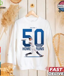 Design Aaron Judge 50 home runs 1 of 5 players to hit 50+ hr 3+ times MLB history shirt