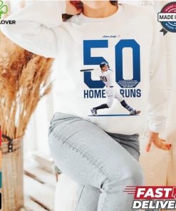 Design Aaron Judge 50 home runs 1 of 5 players to hit 50+ hr 3+ times MLB history shirt