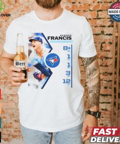 Design Bowden Francis Toronto Blue Jays 8 ip 1 h 1 er 3 bb 12 k shirt