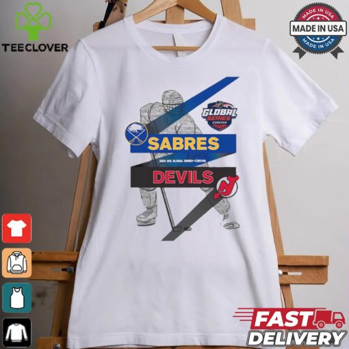 Design Buffalo Sabres vs. New Jersey Devils 2024 NHL Global Series Matchup NHL T shirt