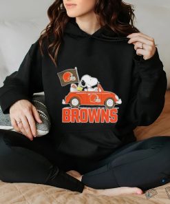Design Cleveland browns Peanuts Snoopy car cartoon sports shirt 3 Design Cleveland browns Peanuts Snoopy car cartoon sports shirt