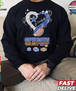 Design Dallas Cowboys Football Logo Heart Let’s Go Cowboys Super Bowl Champions Shirt