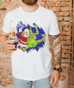 Design Grinch wrestles Santa Claus 3 16 light Christmas shirt