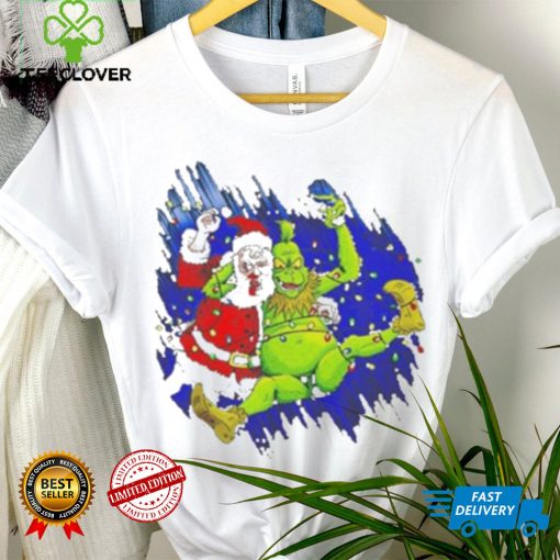 Design Grinch wrestles Santa Claus 3 16 light Christmas hoodie, sweater, longsleeve, shirt v-neck, t-shirt