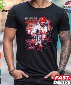 Design Kyle Schwarber Phillies 14 Leadoff home runs single season MLB record Shirt