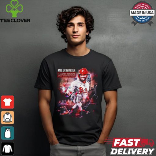 Design Kyle Schwarber Phillies 14 Leadoff home runs single season MLB record Shirt