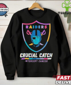 Design Las Vegas Raiders 2024 Crucial Catch Intercept Cancer Awareness T Shirt