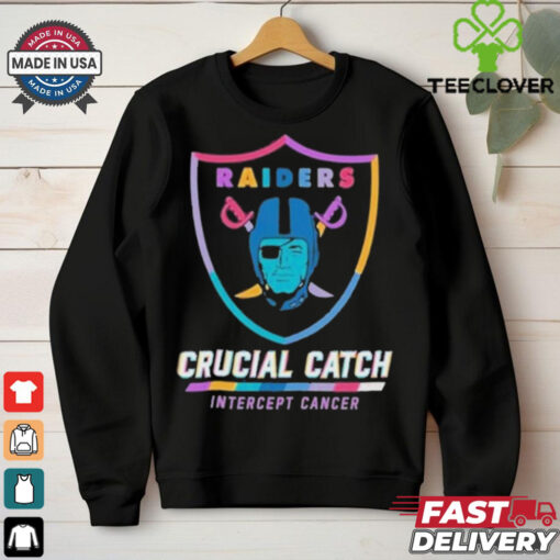 Design Las Vegas Raiders 2024 Crucial Catch Intercept Cancer Awareness T Shirt