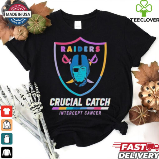 Design Las Vegas Raiders 2024 Crucial Catch Intercept Cancer Awareness T Shirt