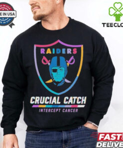 Design Las Vegas Raiders 2024 Crucial Catch Intercept Cancer Awareness T Shirt