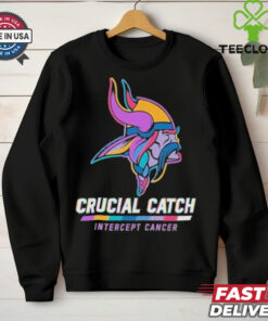 Design Minnesota Vikings 2024 Crucial Catch Intercept Cancer Awareness T Shirt