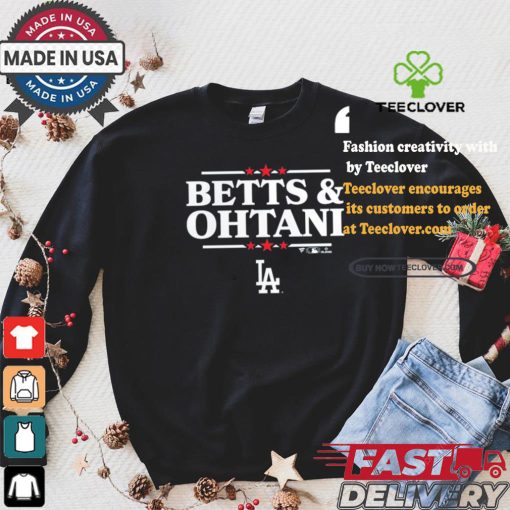 Design Mookie Betts & Shohei Ohtani Royal Los Angeles Dodgers Election Player Shirt