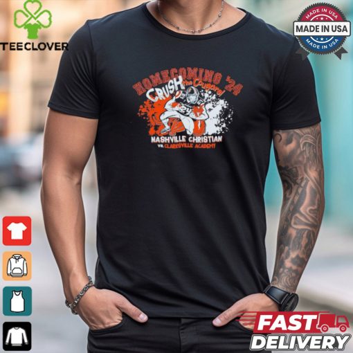 Design Nashville Christian vs. Clarksville Academy Crush The Cougars 2024 Homecoming Shirt