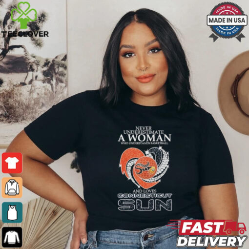 Design Never Underestimate A Woman Who Understands Basketball And Love Connecticut Sun Diamonds Shirt