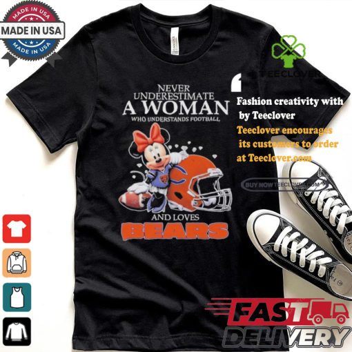 Design Never Underestimate A Woman Who Understands Football And Loves Chicago Bears T Shirt