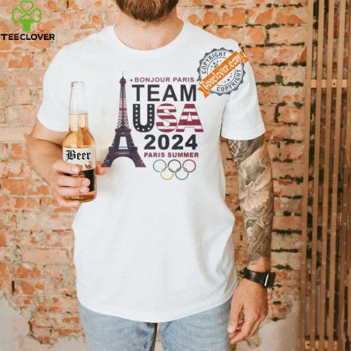 Design Olympic Paris 2024 Summer Team USA Bonjour T Shirt