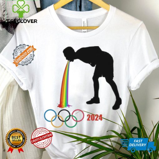 Design Olympic Paris 2024 Vomits Memes LGBT Flag Shirt