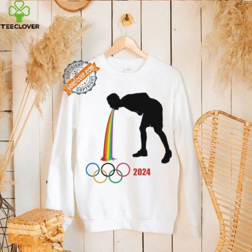 Design Olympic Paris 2024 Vomits Memes LGBT Flag Shirt