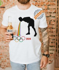 Design Olympic Paris 2024 Vomits Memes LGBT Flag Shirt