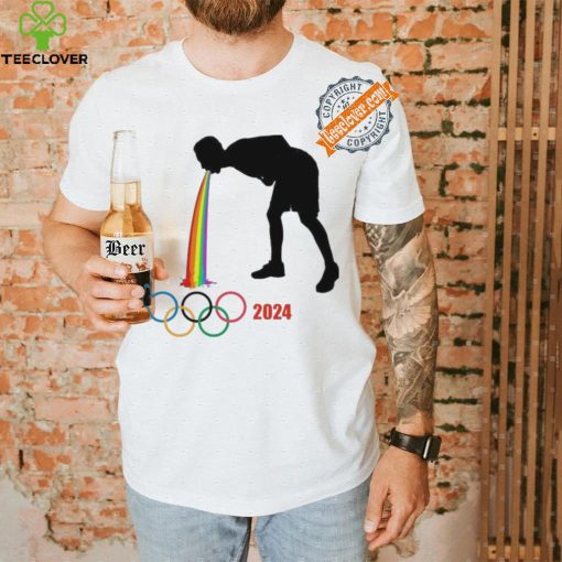 Design Olympic Paris 2024 Vomits Memes LGBT Flag Shirt