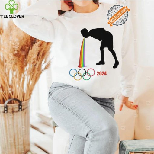 Design Olympic Paris 2024 Vomits Memes LGBT Flag Shirt