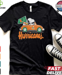 Design Peanuts Snoopy And Woodstock X Miami Hurricanes Driving Car Shirt