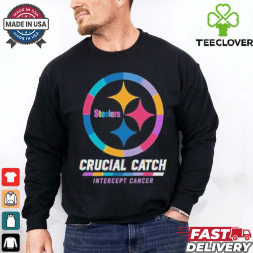 Design Pittsburgh Steelers 2024 Crucial Catch Intercept Cancer Awareness T Shirt