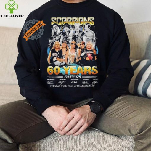 Design Scorpions 60 Years 1965 2025 Thank You For The Memories T Shirt