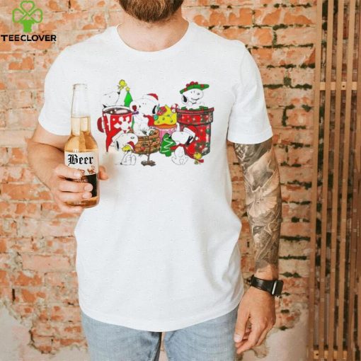 Design Snoopy And Woodstock Hat Santa Dring Merry Christmas Shirt