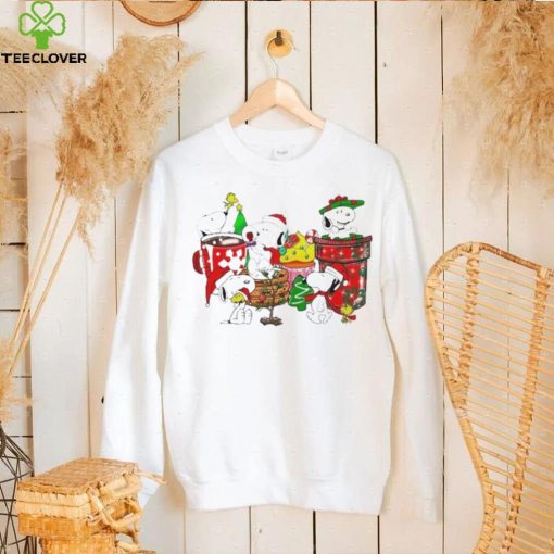 Design Snoopy And Woodstock Hat Santa Dring Merry Christmas Shirt