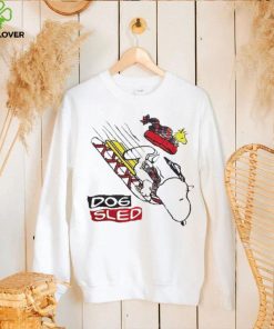 Design Snoopy And Woodstock Hat Santa Skiing Dog Sled Merry Christmas Shirt