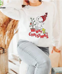 Design Snoopy And Woodstock Hat Santa Tree Merry Christmas Shirt