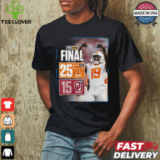 Design Tennessee Volunteers wins 25 15 Oklahoma Sooners football 2024 SEC opening final score shirt