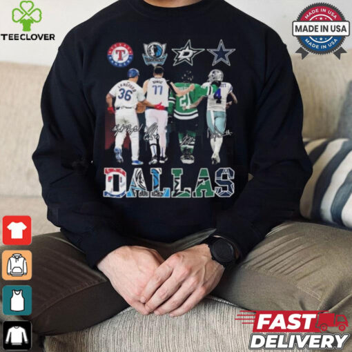 Design Texas Rangers Dallas Mavericks Dallas Stars Dallas Cowboys Proud State Signatures Shirt