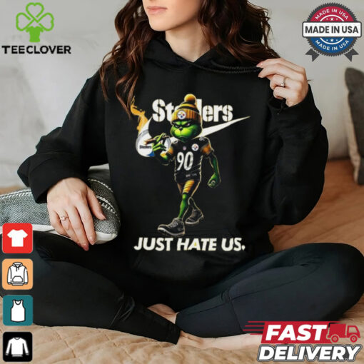 Design The Grinch X Pittsburgh Steelers Nike Just Hate Us Christmas Shirt