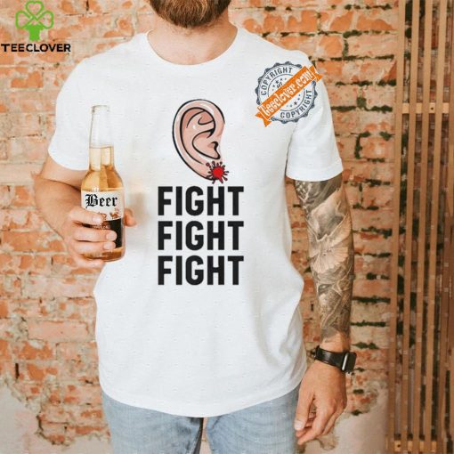 Design Trump Head Cartoon Bloody Ear 2024 Vote Survivor Fight Fight Shirt