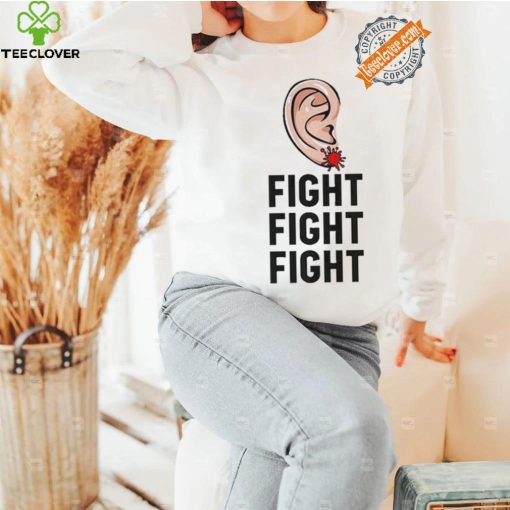 Design Trump Head Cartoon Bloody Ear 2024 Vote Survivor Fight Fight Shirt