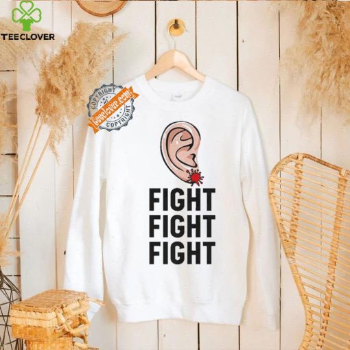 Design Trump Head Cartoon Bloody Ear 2024 Vote Survivor Fight Fight Shirt
