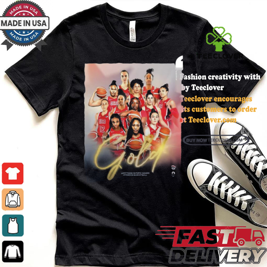 Design Usa Basketball Gold 2024 Paris Olympic Games Women’s Basketball Poster Shirt Design Usa Basketball Gold 2024 Paris Olympic Games Women’s Basketball Poster Shirt