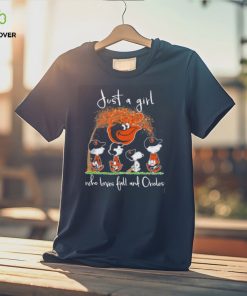 Design snoopy and Charlie Bone just a girl who loves kal and Orioles shirt