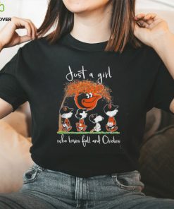 Design snoopy and Charlie Bone just a girl who loves kal and Orioles shirt