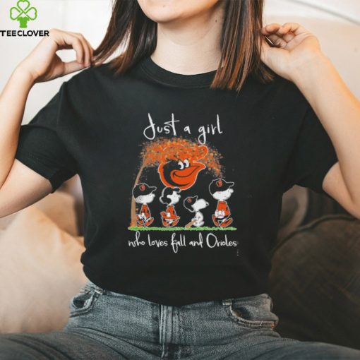 Design snoopy and Charlie Bone just a girl who loves kal and Orioles shirt