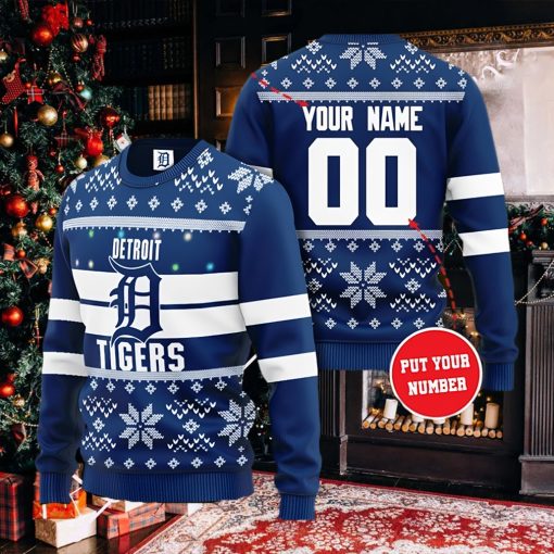 Detriot Tigers Personalized Custom Christmas Sweater