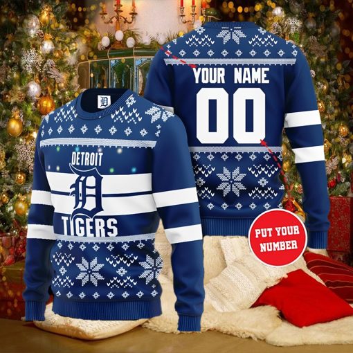 Detriot Tigers Personalized Custom Christmas Sweater